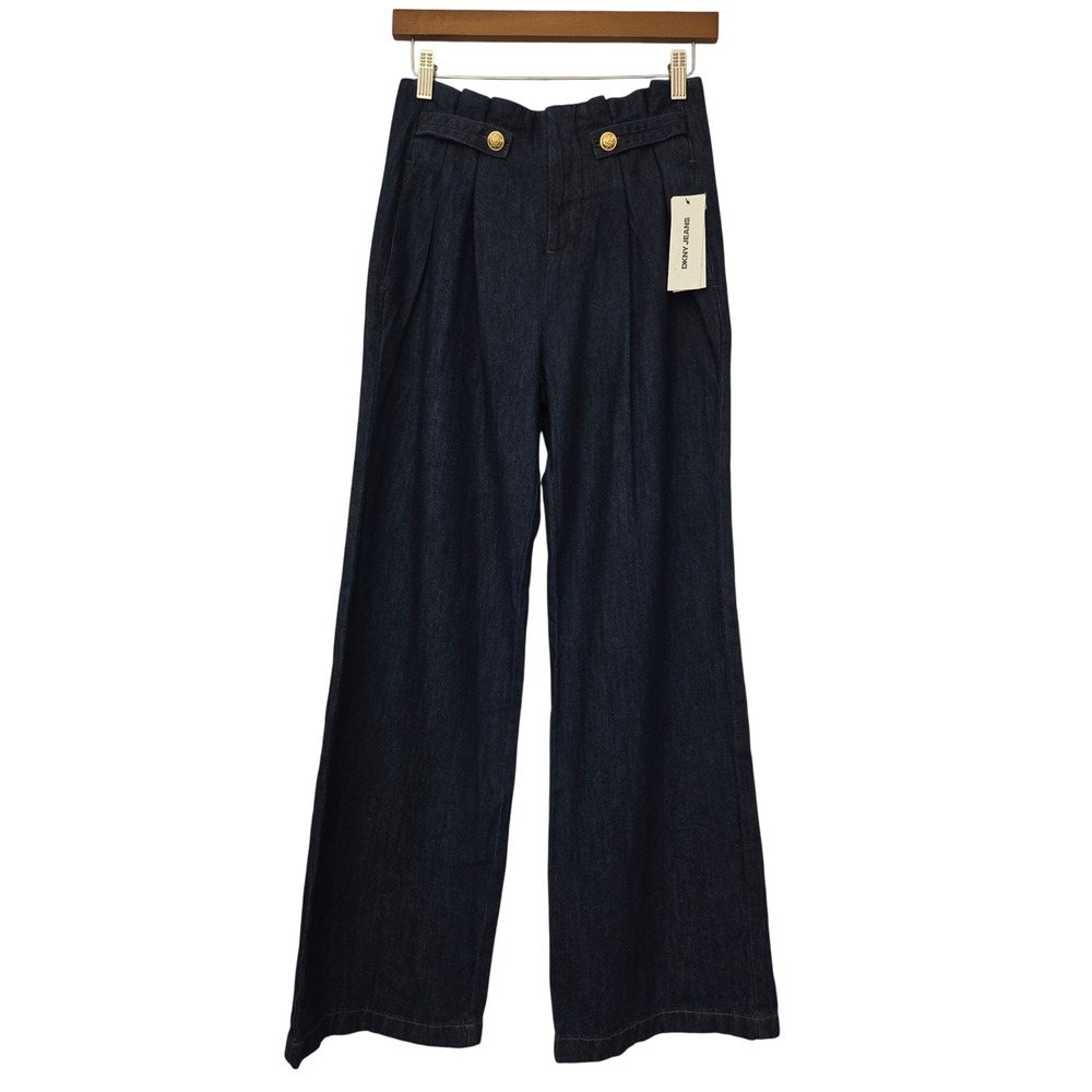 DKNY Jeans High Rise Trouser Jeans Women 25P Carmine‎ Blue NWT $99